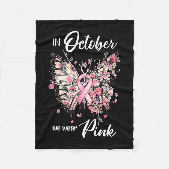 Cobertor De Velo Breast Cancer Awareness In October We Wear Pink Bu (Frente)