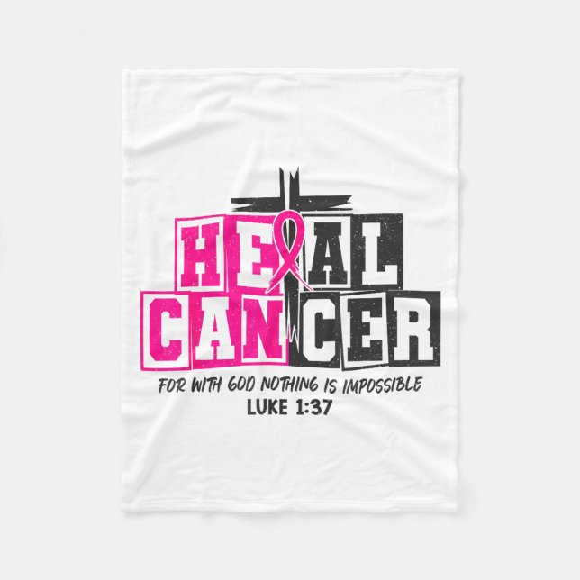 Cobertor De Velo Breast Cancer Awareness Nk Ribbon Heal Cancer Chri (Frente)