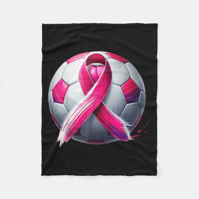 Cobertor De Velo Breast Cancer Soccer Ball Nk Ribbon Kick For A  (Frente)