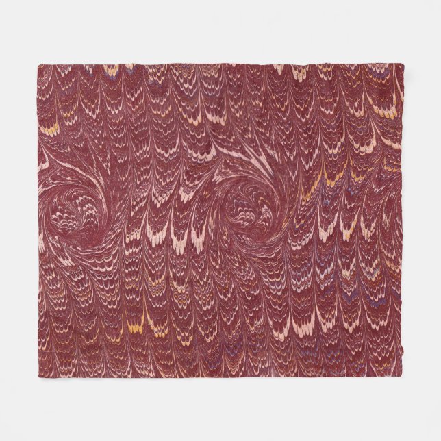 Cobertor De Velo brick red marble print (Frente (Horizontal))