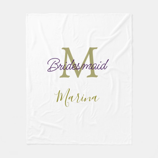 Cobertor De Velo Bride tribe monogram bridal shower simple golden p (Frente)