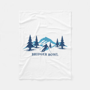 Cobertor De Velo Bridger Bowl Montana Ski Resort Skiier _1