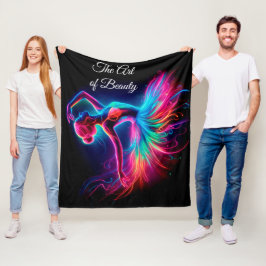 Cobertor De Velo Bright bailerina balé neon dança moderna preto