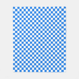 Cobertor De Velo Bright Blue and White Checkers