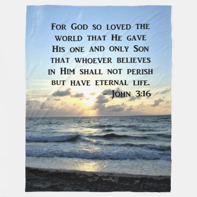 COBERTOR DE VELO BRIGHT BLUE JOHN 3:16 OCEAN PHOTO DESIGN (Frente)