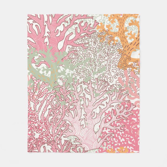 Cobertor De Velo Bright underwater seamless pattern with beautiful  (Frente)