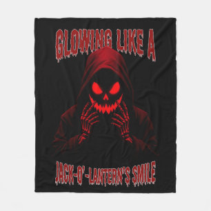 Cobertor De Velo Brilhando como um sorriso de Jack-o-Lanterna