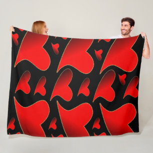Cobertor De Velo brilhante, amor, coração, vermelho, namorados, rom