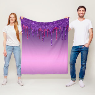 Cobertor De Velo Brilhante Roxo e Rosa