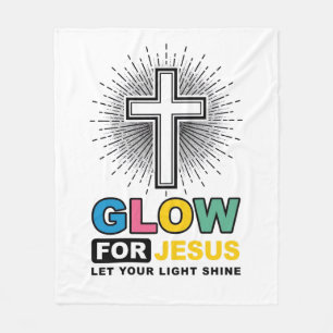 Cobertor De Velo Brilhe Para Jesus Camisa Cristã Cruz Luz Design_