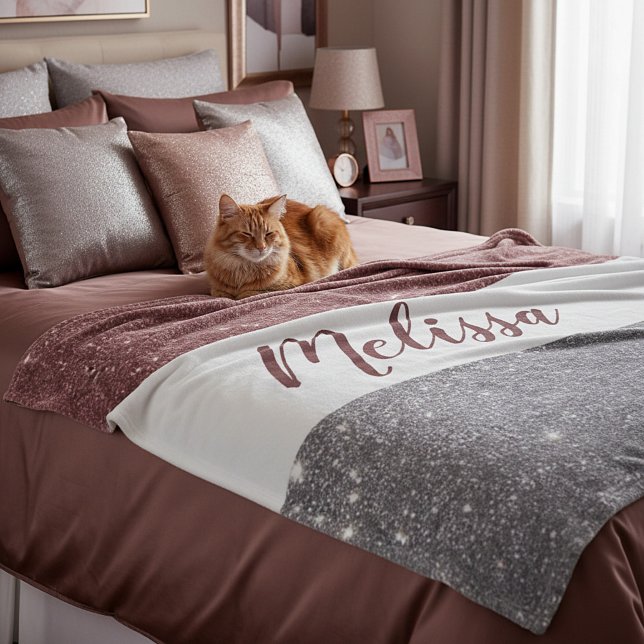 Cobertor De Velo Brilho bicolor personalizado (Criador carregado)