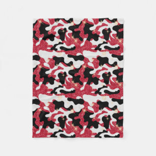 Cobertor De Velo Brilho Vermelho Branco Preto Camuflagem Amantes Ex