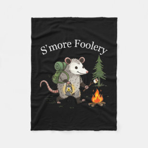Cobertor De Velo Brincadeira de s'more gambá marshmallow engraçado