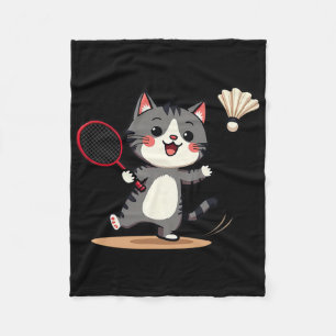 Cobertor De Velo Brincadeiras de Badminton Cute Rackers de Gato Eng