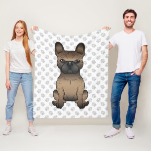 Cobertor De Velo Brindle French Bulldog / Frenchie Cute Dog & Paws