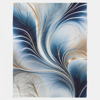 Cobertor De Velo Brisa Dourada - Fluxo de Azul e Ouro Arte Abstrata