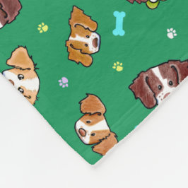 Cobertor De Velo Brittany Dogs KiniArt Fleece Blanket