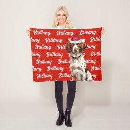 Cobertor De Velo Brittany Spaniel Dog Nome Patterado Natal