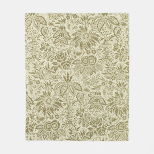 Cobertor De Velo Brocado Botânico Toile Floral Padrão Verde Sage