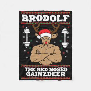 Cobertor De Velo Brodolf Natal Divertido Rena Forte Ginásio Fisicul