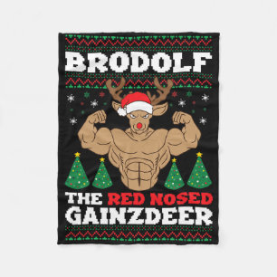 Cobertor De Velo Brodolf Natal Divertido Rena Forte Ginásio Fisicul
