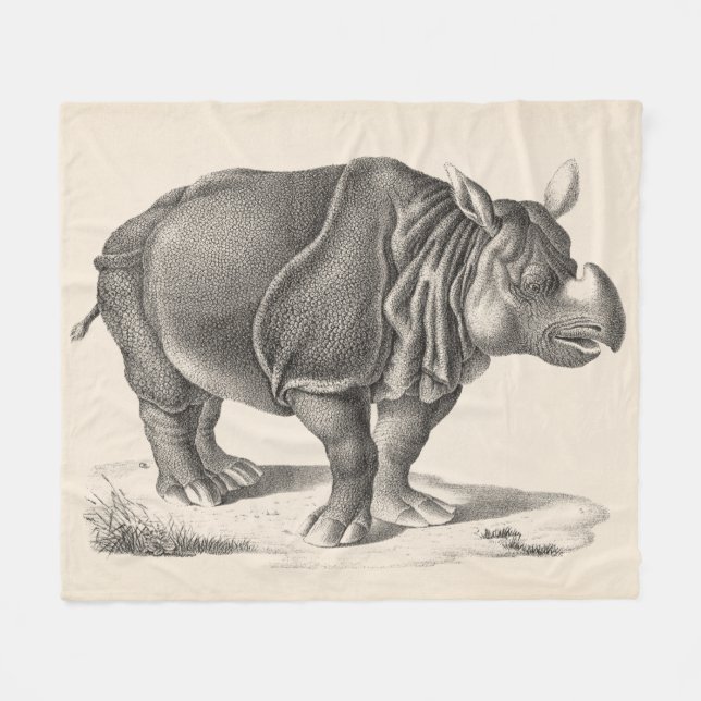 Cobertor De Velo Brodtmann Rhinoceros Sketch (Frente (Horizontal))