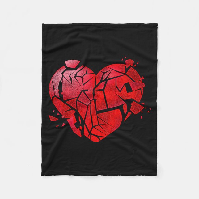 Cobertor De Velo Broken Heart Anti Valentines Day  (Frente)