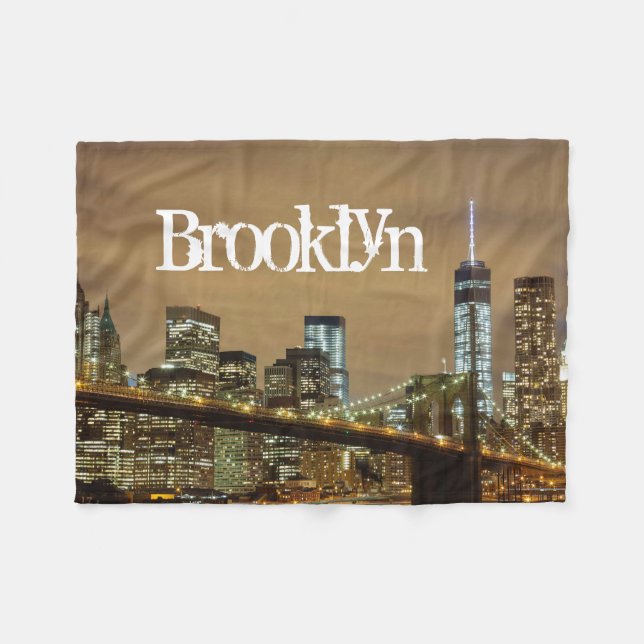 Cobertor De Velo Brooklyn Bridge Skyline (Frente (Horizontal))