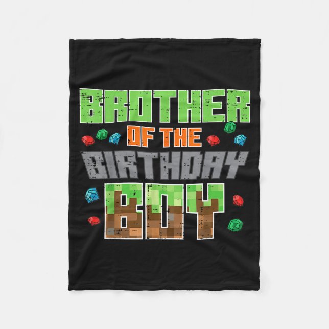 Cobertor De Velo Brother Of Birthday Boy Xel Gamer Bday Party Boys  (Frente)