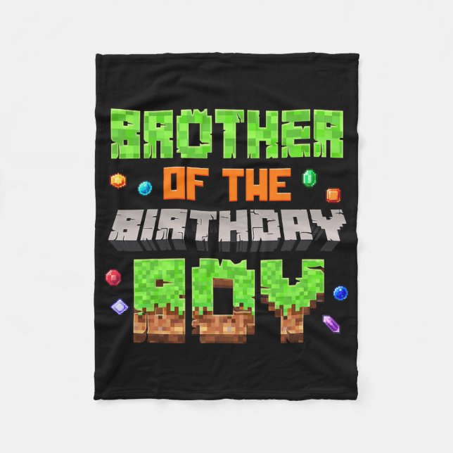 Cobertor De Velo Brother Of The Birthday Boy Pixel Gaming Video Gam (Frente)