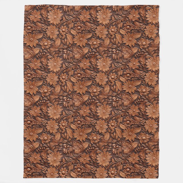 Cobertor De Velo Brown Boho Floral (Frente)