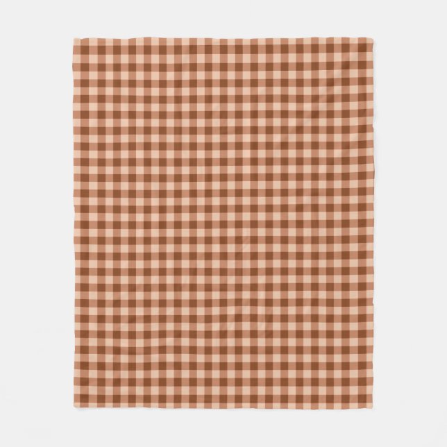 Cobertor De Velo Brown Plaid Pattern Simple Rustic Gingham (Frente)