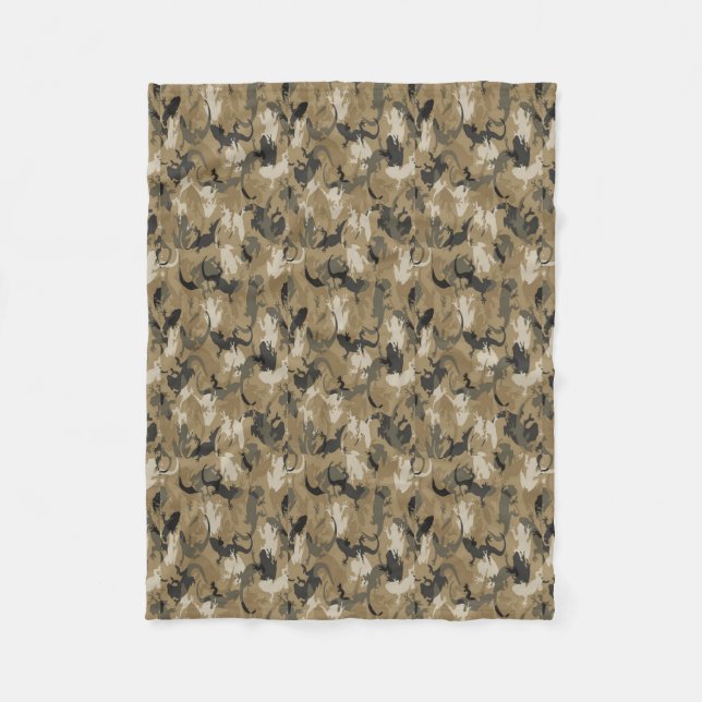 Cobertor De Velo Brown Reptile Camouflage Fleece Blanket (Frente)