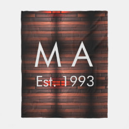 Cobertor De Velo Brown rustic brick stone add name letter year date