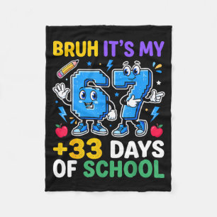 Cobertor De Velo Bruh 67 33 dias de aula menino meninas 100º