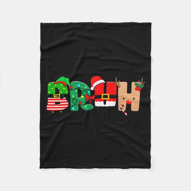 Cobertor De Velo Bruh Christmas Tree Xmas Elf Santa Rudolph Pajamas (Frente)