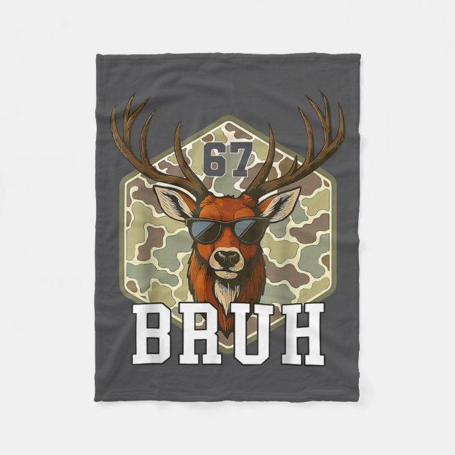 Cobertor De Velo Bruh Deer 67 Funny Deer Hunting Camo Hat Youth Tee (Frente)