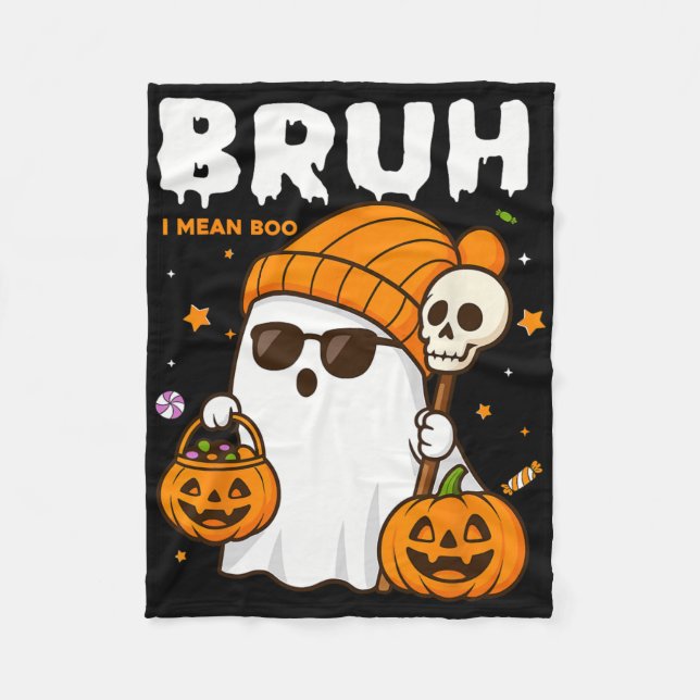 Cobertor De Velo Bruh, Eu Quero Dizer Bô Trick Ou Tratar O Fantasma (Frente)