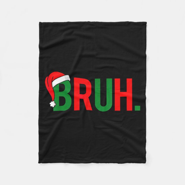 Cobertor De Velo Bruh Funny Christmas Red Plaid Teens Boys Kids Xma (Frente)