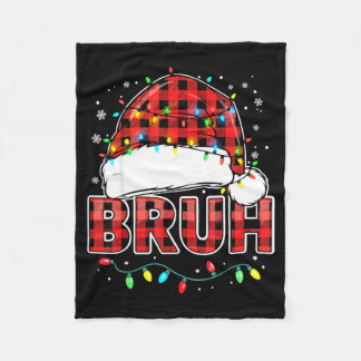 Cobertor De Velo Bruh Funny Santa Hat Lights Christmas 