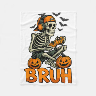 Cobertor De Velo Bruh Halloween Boys Kids Gamer Mens Skeleton Vídeo