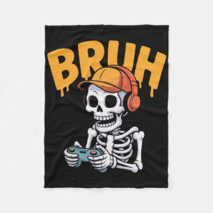 Cobertor De Velo Bruh Halloween Meninos Crianças Gamer Homens Esque
