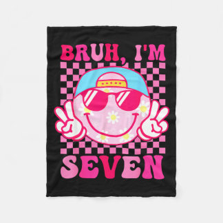 Cobertor De Velo Bruh I'm Seven 7 7th Birthday Girls Groovy 7 Years