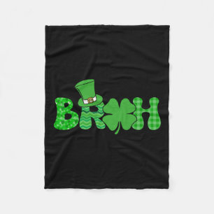 Cobertor De Velo Bruh Meme Funny Dia de São Patrício Shamrock Irlan