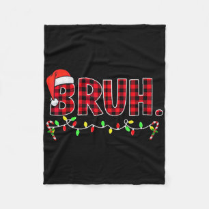 Cobertor De Velo Bruh Natal Engraçado Xadrez Vermelho Adolescentes 