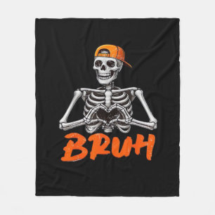 Cobertor De Velo Bruh Skeleton Halloween Men Cl