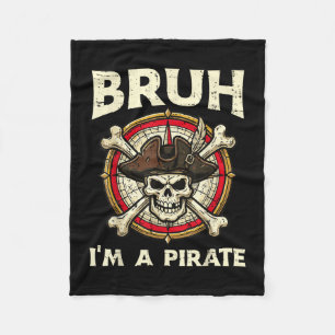Cobertor De Velo Bruh uma caveira de pirata humor engraçado de Hall