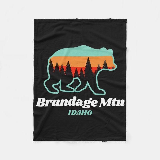 Cobertor De Velo Brundage Mountain Idaho Skiing Snowboard Bear (Frente)