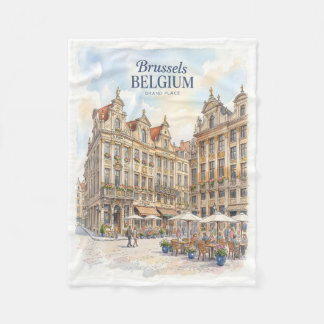 Cobertor De Velo Brussels Grand Place Histórico