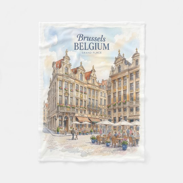 Cobertor De Velo Brussels Grand Place Histórico  (Frente)